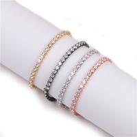 Cubic Zirconia Micro Pave Brass Bracelet plated fashion jewelry & micro pave cubic zirconia & for woman Sold By Strand