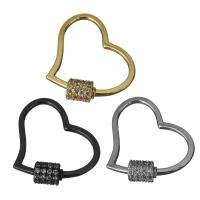 Brass Jewelry Clasps Heart plated micro pave cubic zirconia nickel lead & cadmium free Sold By Lot