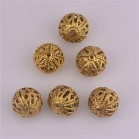 Holle Brass Beads, Messing, Ronde, oorspronkelijke kleur, nikkel, lood en cadmium vrij, 10mm, Gat:Ca 1mm, 50pC's/Bag, Verkocht door Bag