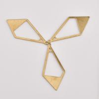 Hule Brass Vedhæng, Messing, Rhombus, oprindelige farve, nikkel, bly & cadmium fri, 36x16.50x0.80mm, Hole:Ca. 1mm, 50pc'er/Bag, Solgt af Bag