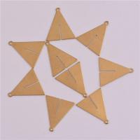 Mässing Smycken Hängen, Triangle, ursprungliga färgen, nickel, bly och kadmium gratis, 23x20x0.60mm, Hål:Ca 1mm, 50PC/Bag, Säljs av Bag