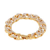 Bracciale in lega di zinco, lega in zinco, placcato, Twist ovale & per la donna & con strass, nessuno, assenza di nichel,piombo&cadmio, 14mm, Venduto per Appross. 8.27 pollice filo