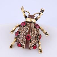 Zinc Alloy Brooches Insect plated for woman & with rhinestone nickel lead & cadmium free 40*28mm Sold By PC