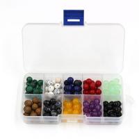 Blandet Gemstone perler, Ædelsten, Runde, blandede farver, 8mm, Hole:Ca. 1mm, Solgt af Box