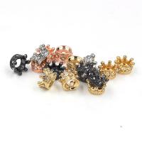 Rhinestone zinklegering Kralen, Zinc Alloy, Kroon, plated, met strass, meer kleuren voor de keuze, nikkel, lood en cadmium vrij, 5x10mm, Gat:Ca 3mm, 10pC's/Bag, Verkocht door Bag