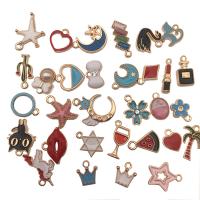 Zinc Alloy émail Pendants, alliage de zinc, Placage, DIY, couleurs mélangées, protéger l'environnement, sans nickel, plomb et cadmium, 20mm, 2sacsvalises/lot, 30PC/sac, Vendu par lot