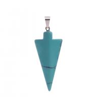 Gemstone Pendants Jewelry with Zinc Alloy silver color plated (15-17)*(38-42)mm Sold By Lot