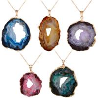 Natürliche Achat Druzy Anhänger, mit Zinklegierung, goldfarben plattiert, druzy Stil & DIY, keine, 55mm, verkauft von PC