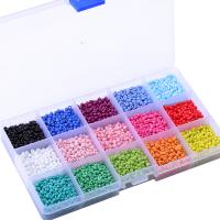 Rocallas Arco Iris, Vidrio, barniz de secado al horno, Joyería & Bricolaje, color mixto, 3mm, agujero:aproximado 0.3mm, aproximado 18000PCs/Caja, Vendido por Caja