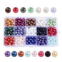 Abalorios de Cristal, Vidrio, barniz de secado al horno, Joyería & Bricolaje, color mixto, 8mm, agujero:aproximado 1mm, 2Cajascasilla/Grupo, 510PCs/Caja, Vendido por Grupo