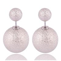 perle de plastique Stud Double Face, avec alliage de zinc, Placage, bijoux de mode & pour femme, plus de couleurs à choisir, 16mm,8mm, 10pairescouple/lot, Vendu par lot