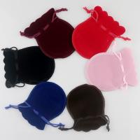 velours de coton Sac drawstring, Portable & durable, plus de couleurs à choisir, 70x90mm, 100/lot, Vendu par lot