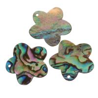 Natuurlijke Abalone Shell Hangers, Abalone Schelp, Bloem, mode sieraden & DIY, 24x24x1mm, Gat:Ca 1.5mm, 10pC's/Lot, Verkocht door Lot