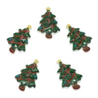 Resin Cabochon Christmas Tree fashion jewelry & DIY green Approx Sold By Bag