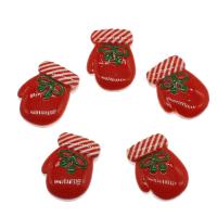 Hars Cabochon, Kerstmis Glove, mode sieraden & DIY, rood, 15.50x21x4.50mm, Ca 100pC's/Bag, Verkocht door Bag