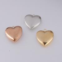 Stainless Steel Locket vedhæng, Heart, poleret, flere farver til valg, 22.6x25mm, Hole:Ca. 2mm, 20pc'er/Bag, Solgt af Bag