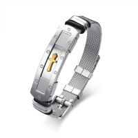 Roestvrij staal armbanden, plated, mode sieraden & voor de mens, zilver, 17.5-22cm, Verkocht door PC