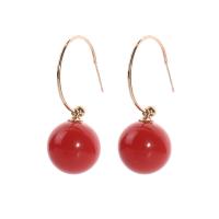 Zinc Alloy Drop Earrings with Plastic Pearl plated fashion jewelry & for woman nickel lead & cadmium free 18mm Sold By Pair