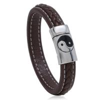 PU cavo bracciali, with acciaio inox, unisex & formato differente per scelta, nessuno, assenza di nichel,piombo&cadmio, 11mm, Venduto da filo