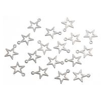 Jóias Pingentes de aço inoxidável, Estrela, banhado, DIY, prateado, níquel, chumbo e cádmio livre, 18*15mm, 10PCs/Bag, vendido por Bag