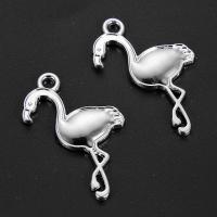 Zinc Alloy Animal Pendants Crane plated DIY platinum color nickel lead & cadmium free 28*17mm Sold By Bag