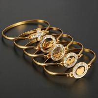 Zinklegering bangles, Zinc Alloy, plated, verschillende stijlen voor de keuze & voor vrouw & met strass, goud, nikkel, lood en cadmium vrij,  65*45mm, Verkocht door PC