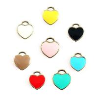 Zinc Alloy Heart Pendants plated DIY & enamel nickel lead & cadmium free 11*12mm Sold By Bag