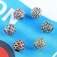 Rhinestone Zinc Alloy Beads plated DIY & with rhinestone nickel lead & cadmium free 11*10mm Sold By Bag