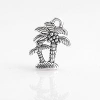 Zink-Aluminium-Anhänger, Zinklegierung, Palm Tree, plattiert, DIY, Silberfarbe, frei von Nickel, Blei & Kadmium, 15*19mm, 10PCs/Tasche, verkauft von Tasche