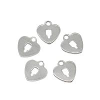 Stainless Steel Heart Pendants 304 Stainless Steel original color Approx 1.5mm Sold By Bag