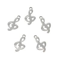 Rostfritt stål Smycken Hängen, 304 rostfritt stål, Music Note, ursprungliga färgen, 8x14x0.80mm, Hål:Ca 1.3mm, 100PC/Bag, Säljs av Bag