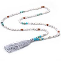 Gemstone Geansaí Necklace, le Polapróipiléine níolón, tassel, jewelry faisin & do bhean, 80mm, 6mm, Díolta Per Thart 33 Inse Snáithe