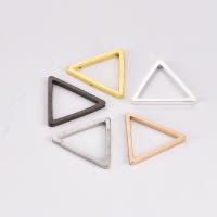 Composants de bijoux en laiton, triangle, Placage, creux, Couleur aléatoire, protéger l'environnement, sans nickel, plomb et cadmium, 17mm, 100PC/sac, Vendu par sac