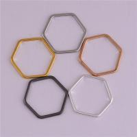 Mässing Smycken Finding, Hexagon, plated, ihålig, Slumpmässig färg, nickel, bly och kadmium gratis, 16mm, 100PC/Bag, Säljs av Bag