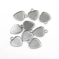 Rustfrit stål vedhæng indstilling, Stainless Steel, Heart, forskellig størrelse for valg, 20pc'er/Bag, Solgt af Bag