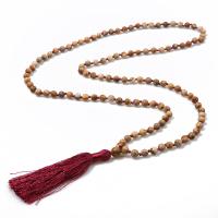 Gemstone Geansaí Necklace, le Polapróipiléine níolón, tassel, stíleanna éagsúla do rogha & do bhean, 80mm, 6mm, Díolta Per Thart 33.8 Inse Snáithe