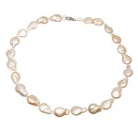 Collana di perle d'acqua dolce catena maglione, perla d'acquadolce coltivata naturalmente, ottone laccetto, Keishi, placcato color argento, per la donna, colori misti, 11-12mm, Venduto per Appross. 33.8 pollice filo