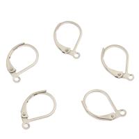 Øretråd i rustfrit stål, Stainless Steel, du kan DIY & med loop, oprindelige farve, 10x15x2mm, Hole:Ca. 1.3mm, 1000pc'er/Bag, Solgt af Bag