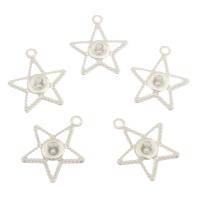 Rostfritt Stål hänge Inställning, ROSTFRITT STÅL, Star, ursprungliga färgen, 25.50x30x2.50mm, Hål:Ca 2.7mm, Innerdiameter:Ca 5mm, 100PC/Bag, Säljs av Bag