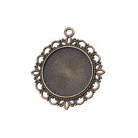 Zinc Alloy vedhæng Cabochon Setting, forgyldt, flere farver til valg, nikkel, bly & cadmium fri, 35x43mm, Hole:Ca. 1mm, Indvendig diameter:Ca. 25mm, 100pc'er/Bag, Solgt af Bag