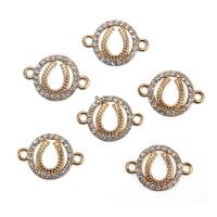 Zinco-Alloy-Connettore, lega in zinco, placcato, DIY & con strass & 1/1 anello del connettore, dorato, assenza di nichel,piombo&cadmio, 23*16mm, 10PC/borsa, Venduto da borsa