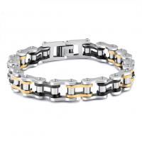 Roestvrij staal armbanden, plated, mode sieraden & voor de mens, Per verkocht Ca 8.2 inch Strand