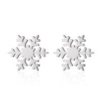 Roestvrij staal Stud Earrings, Sneeuwvlok, plated, Koreaanse stijl & voor vrouw, meer kleuren voor de keuze, 50x10mm, 12paren/Lot, Verkocht door Lot