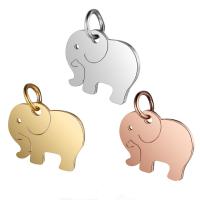 Acciaio inossidabile Animal Ciondoli, acciaio inox, Elefante, nessuno, 14x16mm, 10PC/lotto, Venduto da lotto