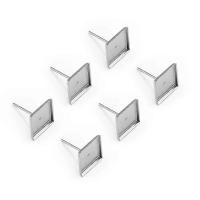 Stainless Steel naušnica post, Nehrđajući čelik, platine boja pozlaćen, možete DIY, 9.8x9.8mm, 50računala/Torba, Prodano By Torba