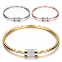 Stal nierdzewna European Bransoletka Cord, Powlekane, biżuteria moda & dla kobiety & z kamieniem, dostępnych więcej kolorów, 7.30mm, średnica wewnętrzna:około 67mm, sprzedane przez PC