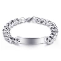 Jewelry Cruach dhosmálta Bracelet, plátáilte, jewelry faisin & unisex, airgid, 11x2.50mm, Díolta Per Thart 8.66 Inse Snáithe