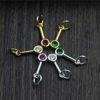 925純銀ペンダント, 925スターリングシルバー, メッキ, DIY & ライン石のある, 無色, 3.80x12.20mm, 売り手 パソコン