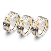 Titantium Cruach Finger Ring, Cruach Tíotáiniam, plátáilte, jewelry faisin & unisex & méid éagsúla do rogha, 7mm, Díolta De réir PC