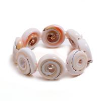 Shell gioielli bracciale, conchiglia, with filo elastico, fatto a mano, stile folk & per la donna, 24x25mm, Venduto per Appross. 7.5 pollice filo